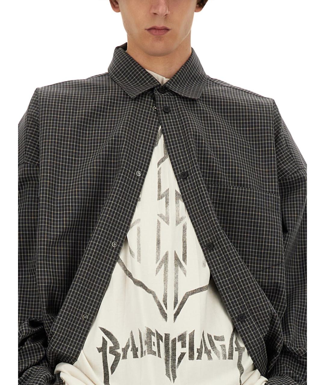 BALENCIAGA Серая хлопковая кэжуал рубашка, фото 4