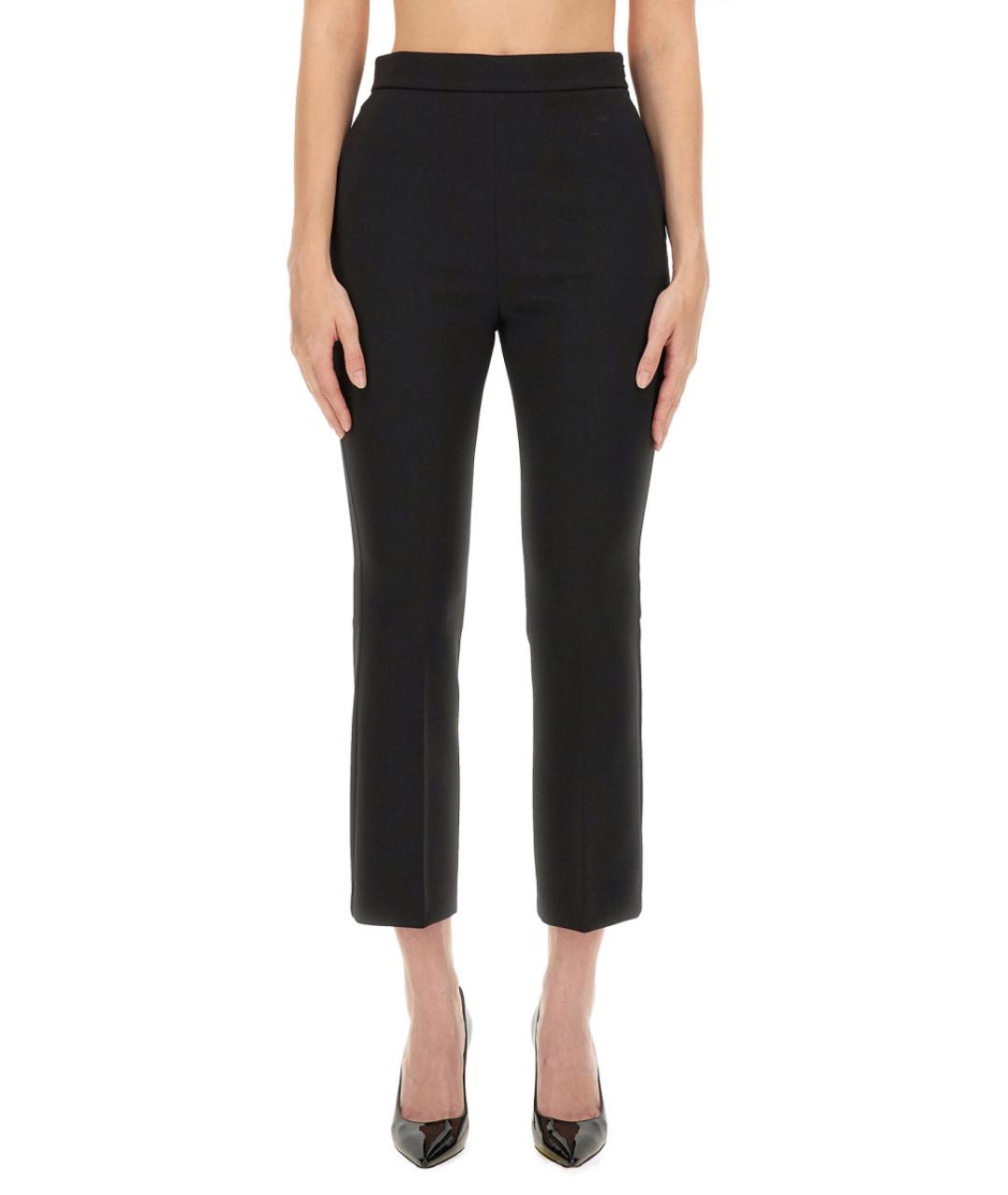 MAX MARA Черные полиэстеровые прямые брюки, фото 5