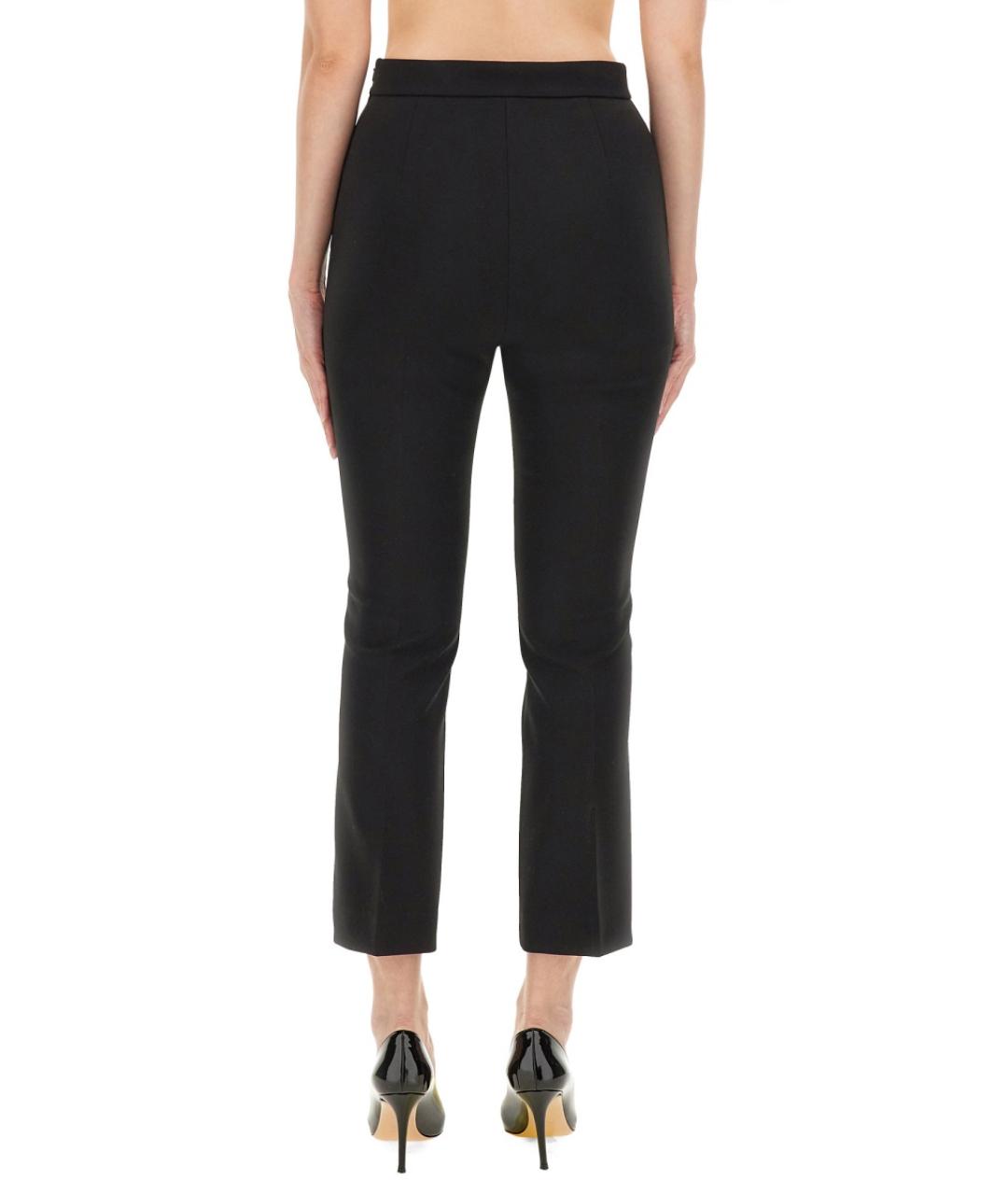 MAX MARA Черные полиэстеровые прямые брюки, фото 3