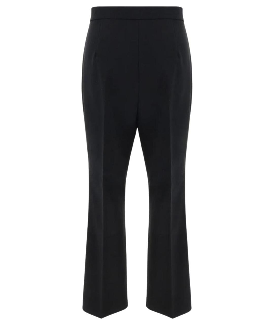 MAX MARA Черные полиэстеровые прямые брюки, фото 1