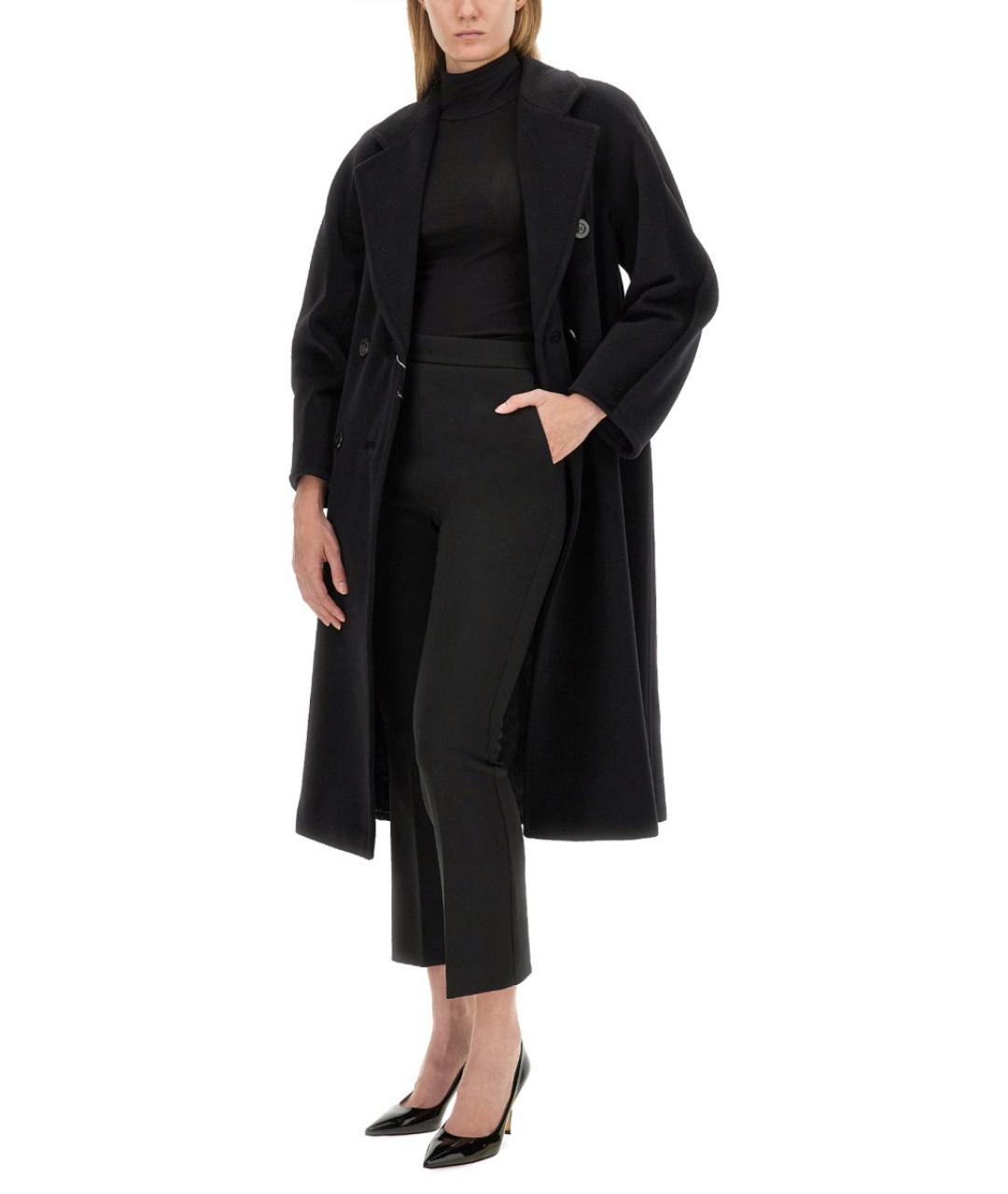 MAX MARA Черные полиэстеровые прямые брюки, фото 2