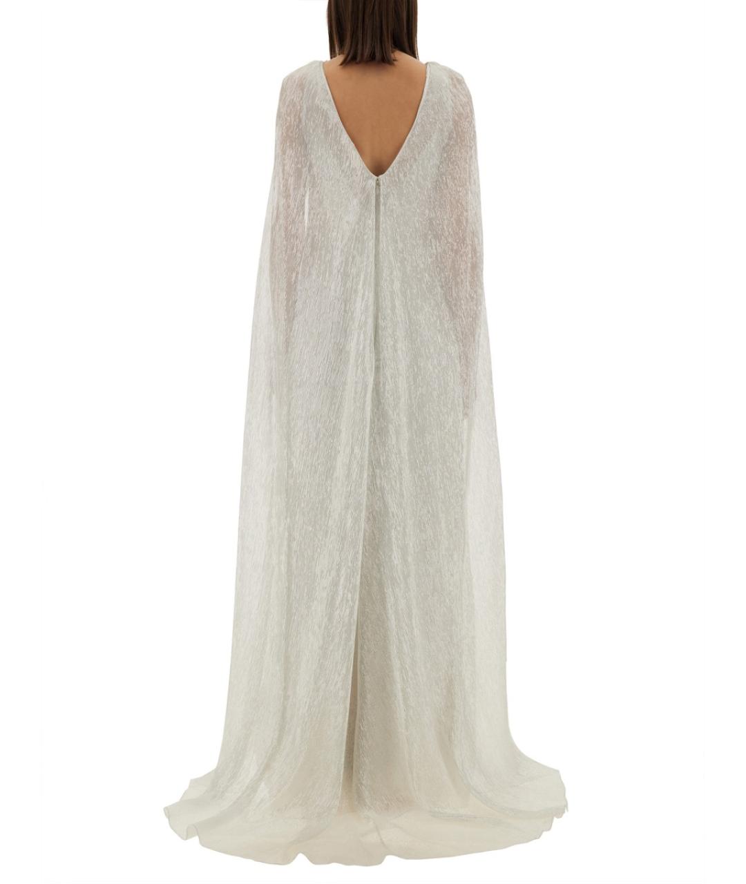 MAX MARA Белое шелковое вечернее платье, фото 3