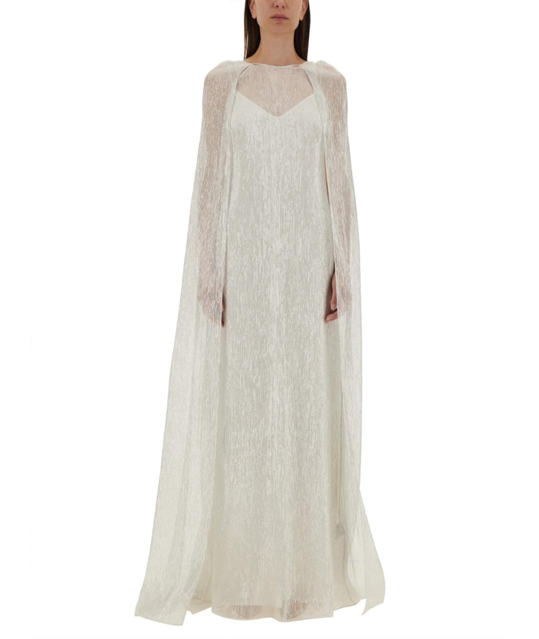 MAX MARA Белое шелковое вечернее платье, фото 5