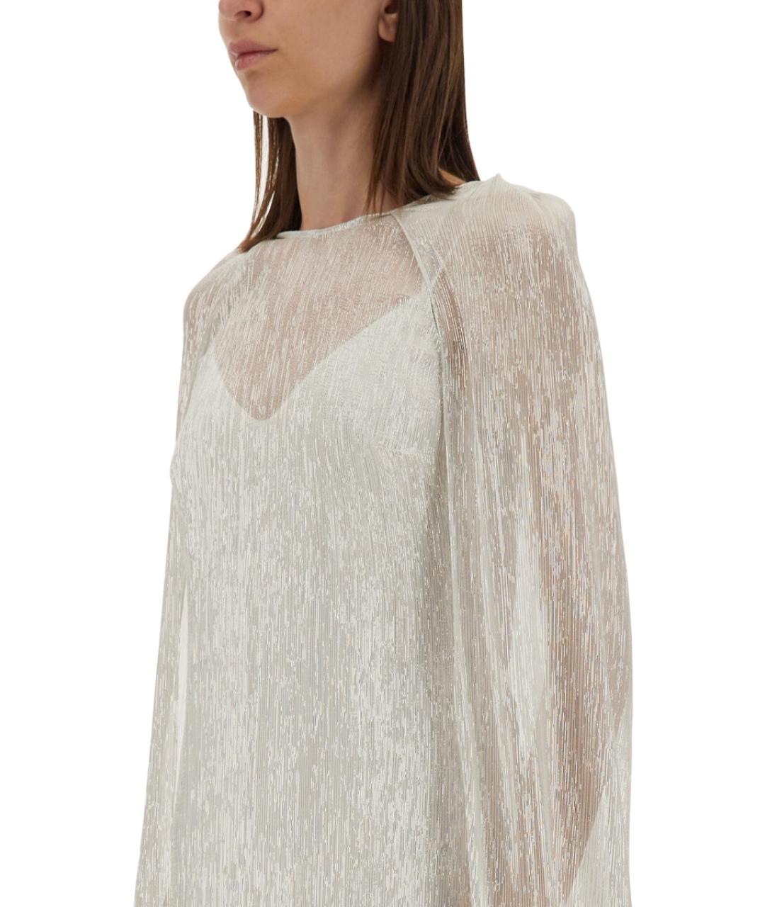 MAX MARA Белое шелковое вечернее платье, фото 4