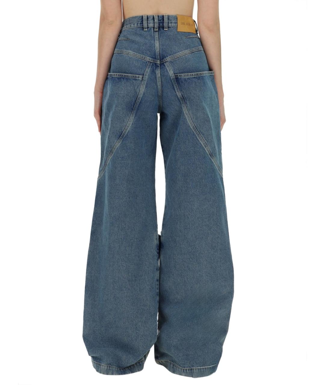 THE ATTICO Синие хлопковые прямые джинсы, фото 5