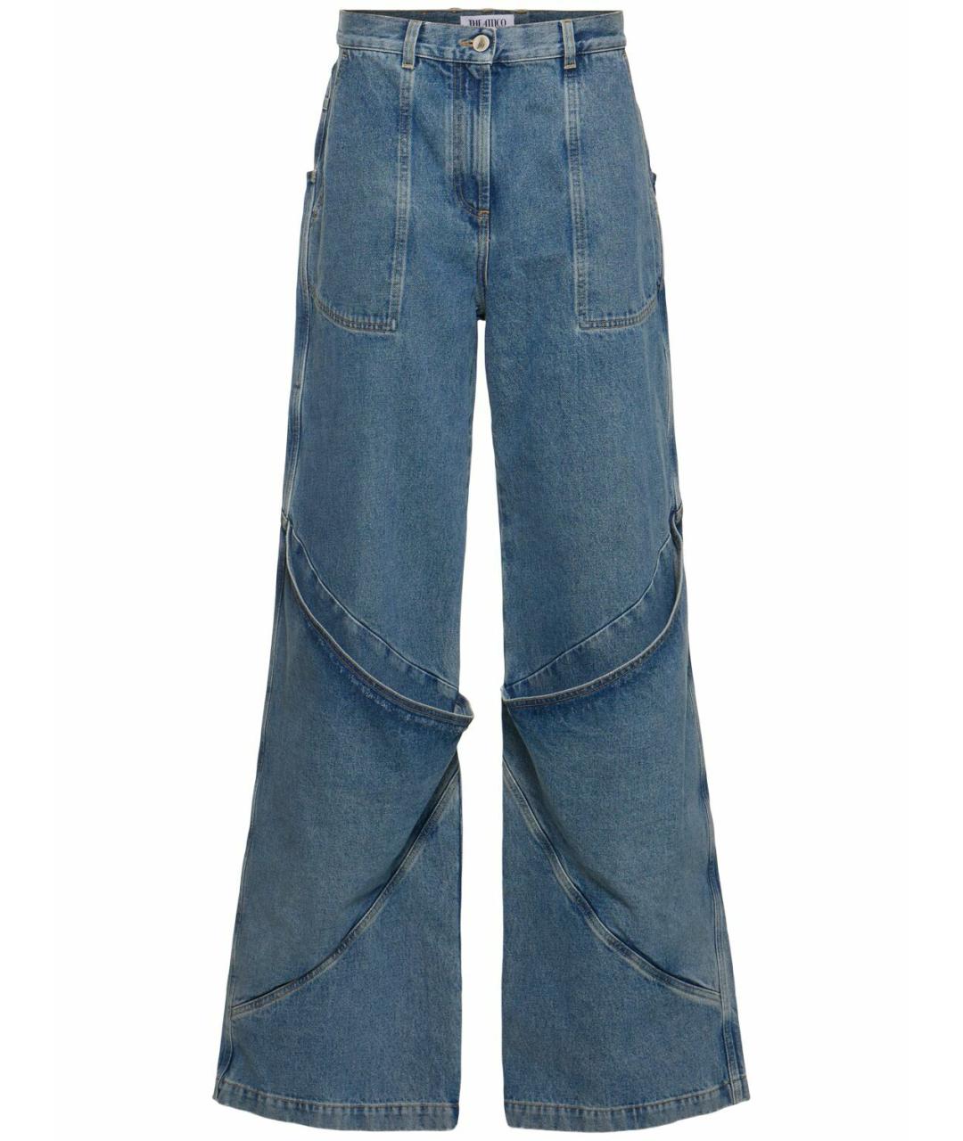 THE ATTICO Синие хлопковые прямые джинсы, фото 1