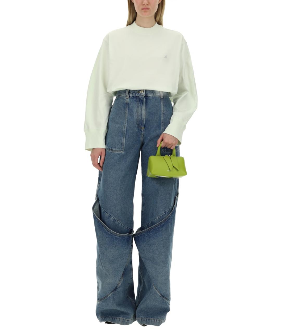 THE ATTICO Синие хлопковые прямые джинсы, фото 3