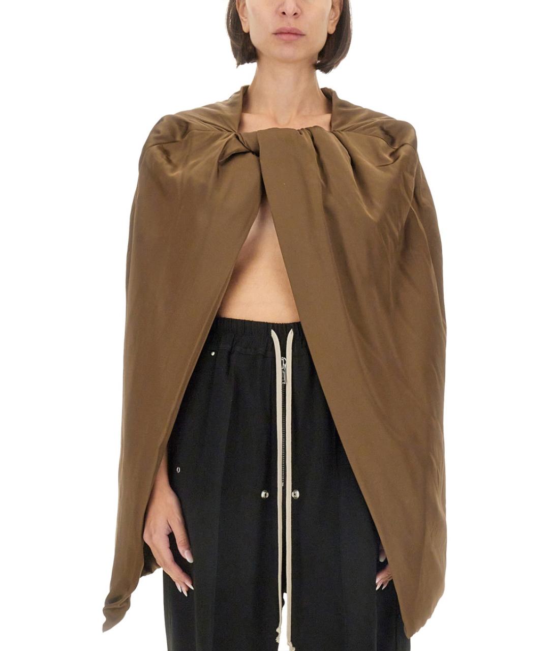 RICK OWENS Коричневая ацетатная блузы, фото 2