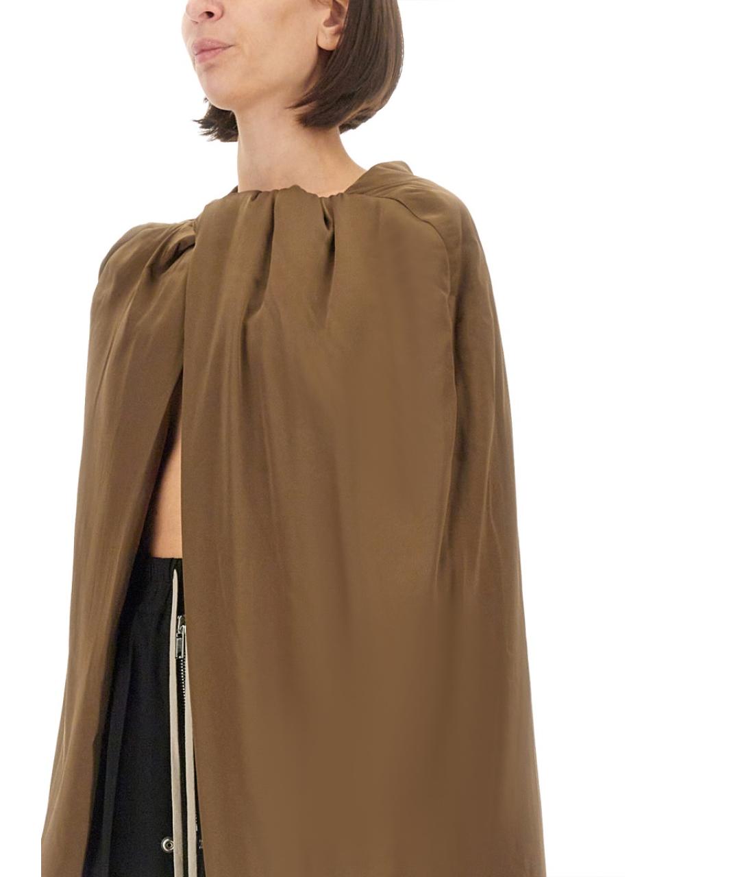 RICK OWENS Коричневая ацетатная блузы, фото 5
