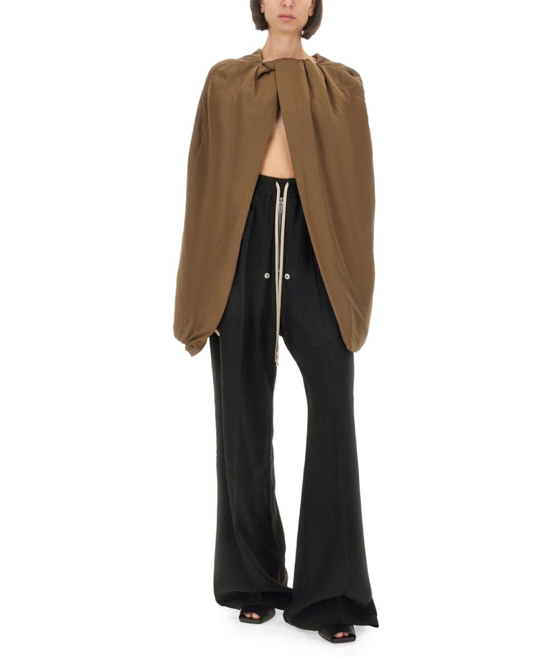 RICK OWENS Коричневая ацетатная блузы, фото 3