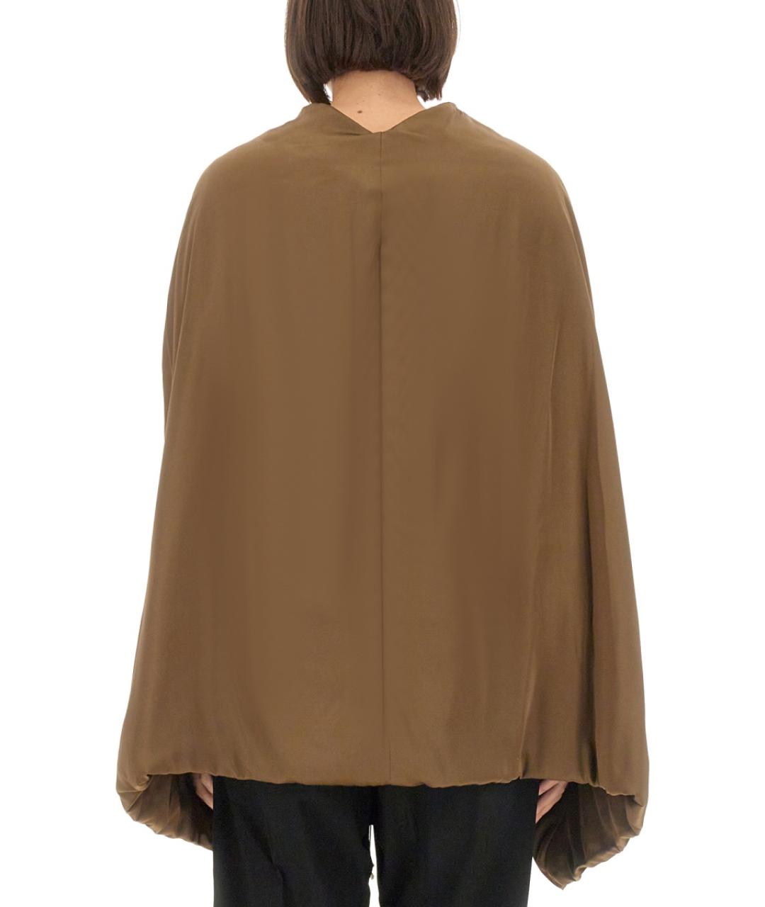 RICK OWENS Коричневая ацетатная блузы, фото 4