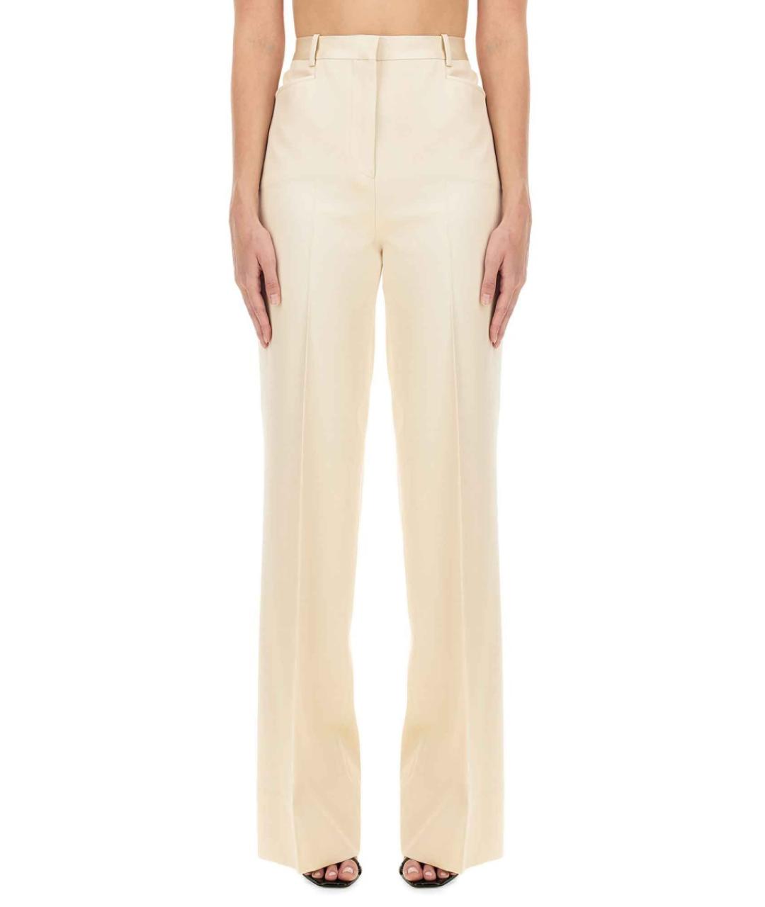 TOM FORD Белые шелковые прямые брюки, фото 5