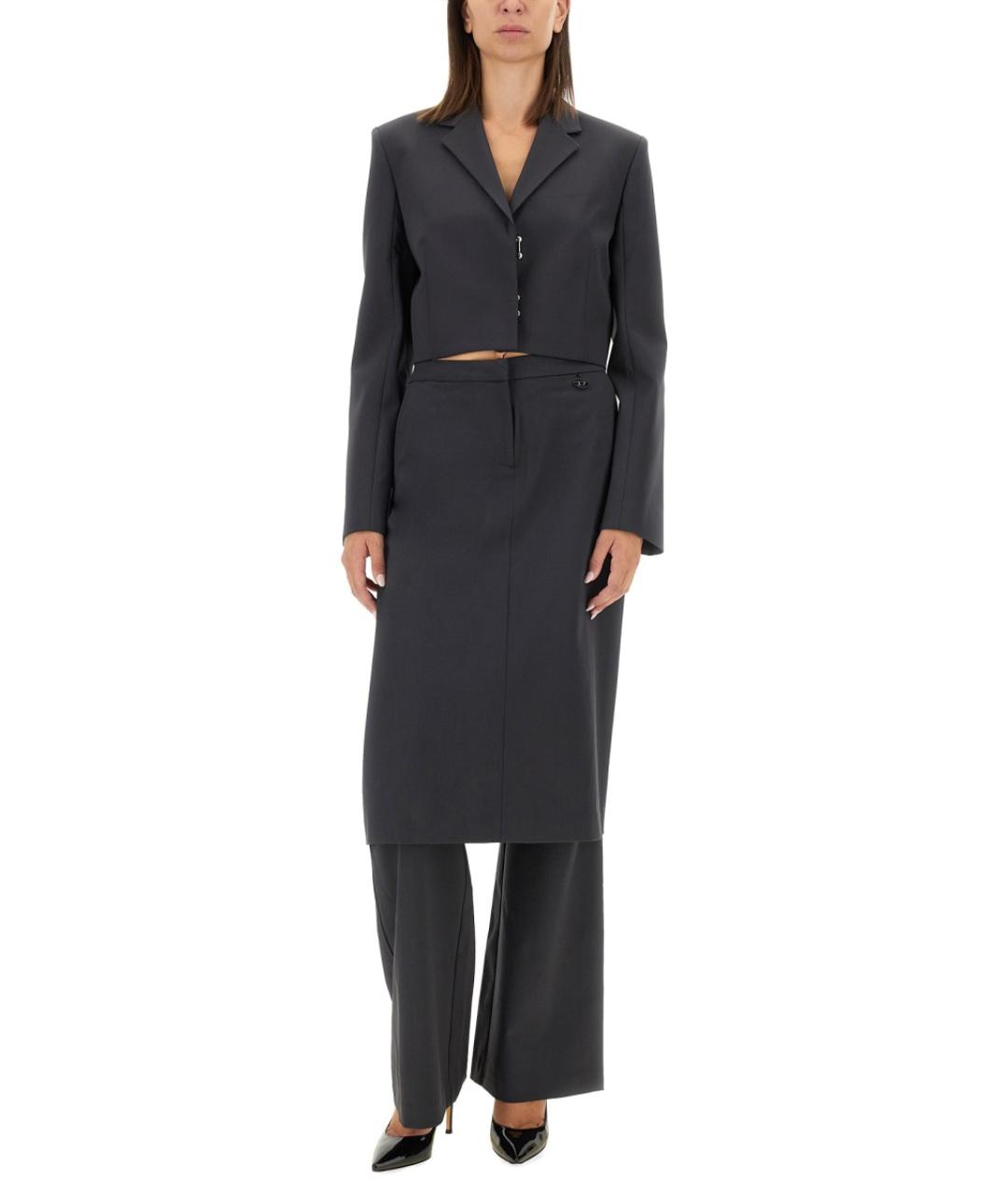 DIESEL Серые полиэстеровые брюки широкие, фото 4