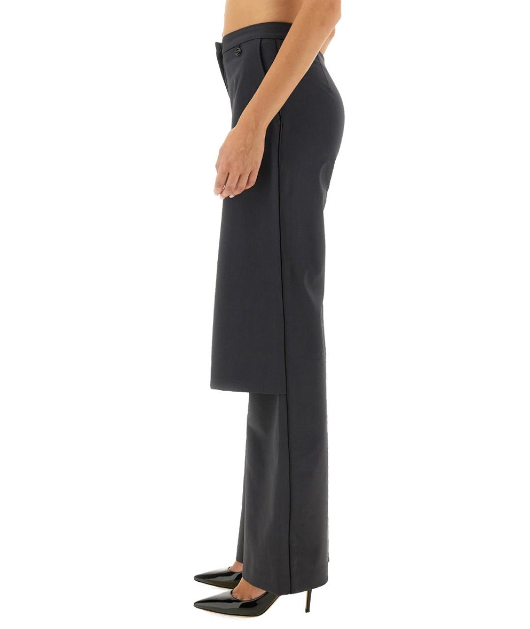 DIESEL Серые полиэстеровые брюки широкие, фото 3