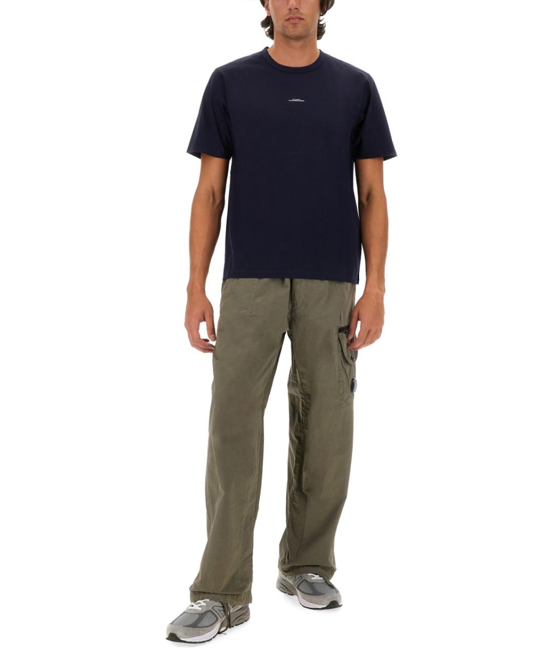 CP COMPANY Синяя хлопковая футболка, фото 2