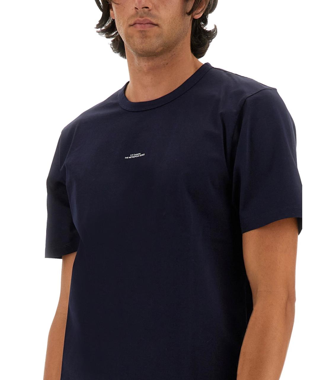 CP COMPANY Синяя хлопковая футболка, фото 4