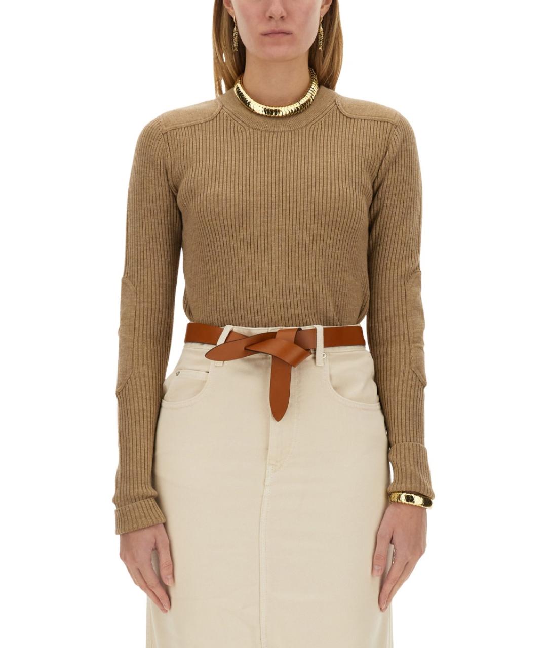 ISABEL MARANT ETOILE Бежевый шерстяной джемпер / свитер, фото 2