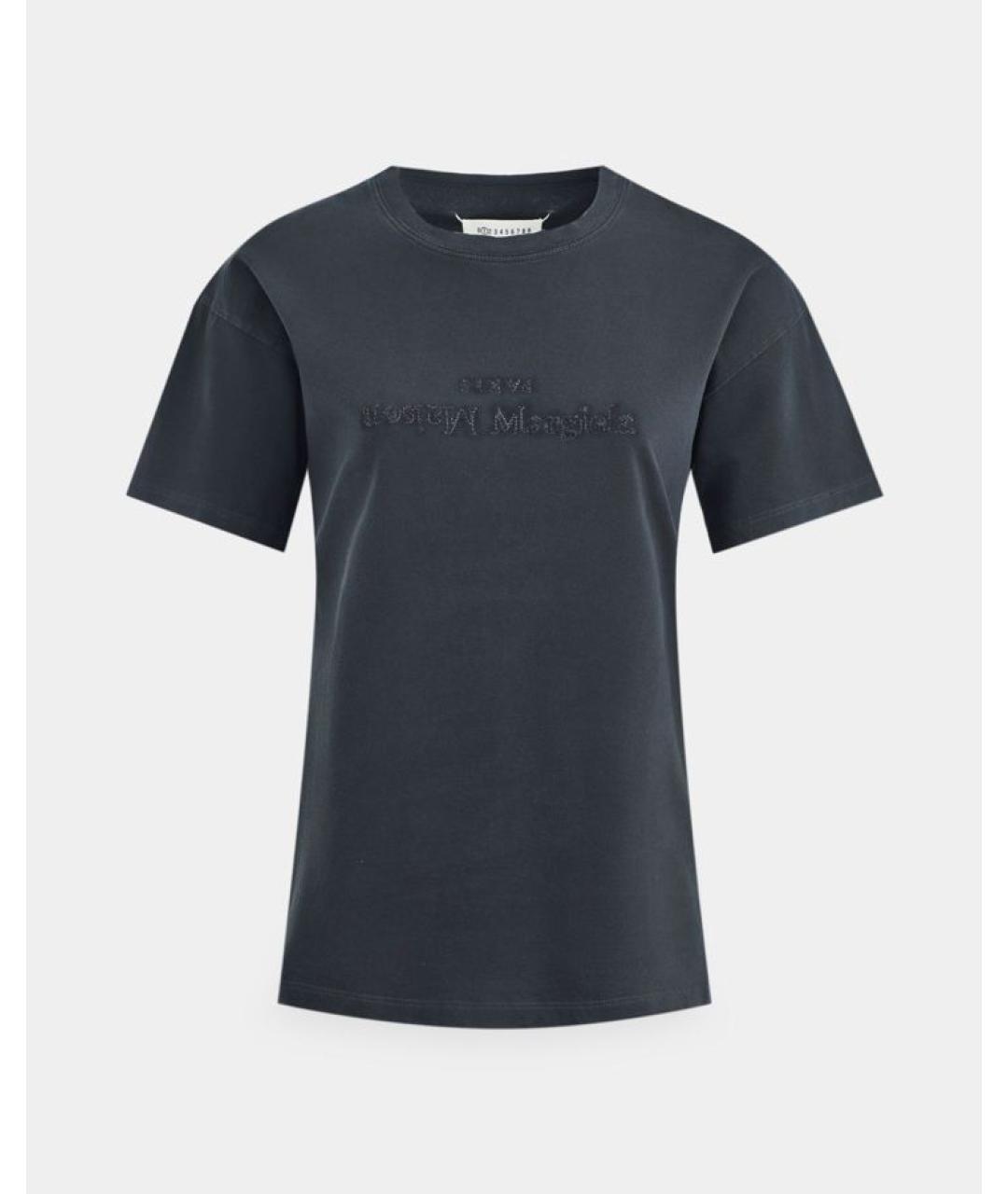 MAISON MARGIELA Антрацитовая хлопковая футболка, фото 6