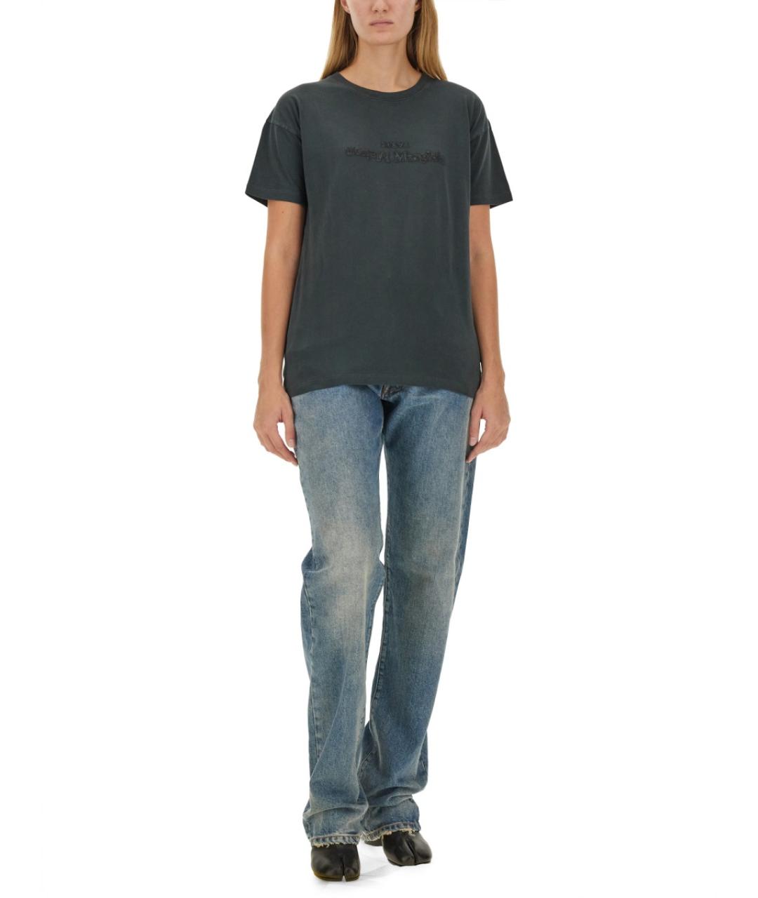 MAISON MARGIELA Антрацитовая хлопковая футболка, фото 3