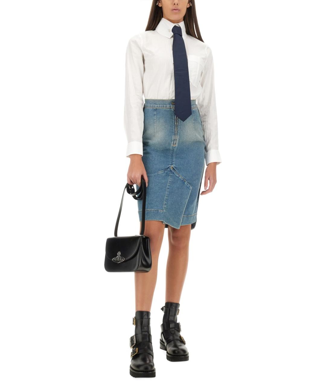 VIVIENNE WESTWOOD Синяя хлопковая юбка миди, фото 2