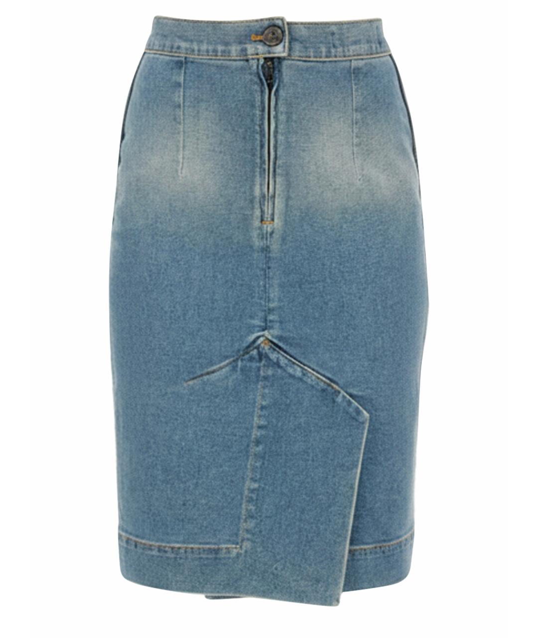 VIVIENNE WESTWOOD Синяя хлопковая юбка миди, фото 1