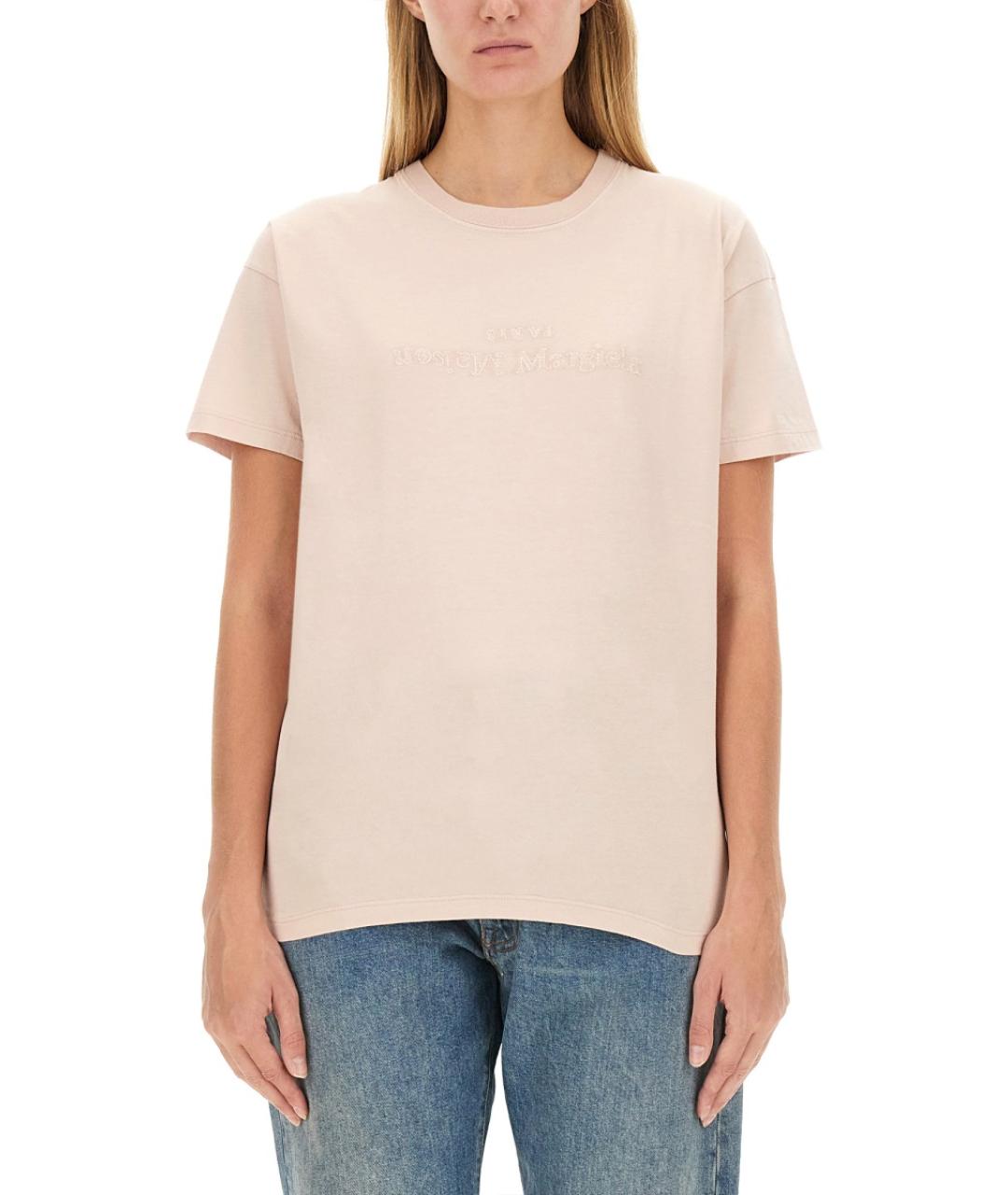 MAISON MARGIELA Розовая хлопковая футболка, фото 2
