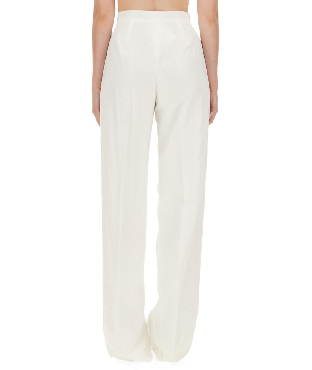MAX MARA Белые ацетатные прямые брюки, фото 3