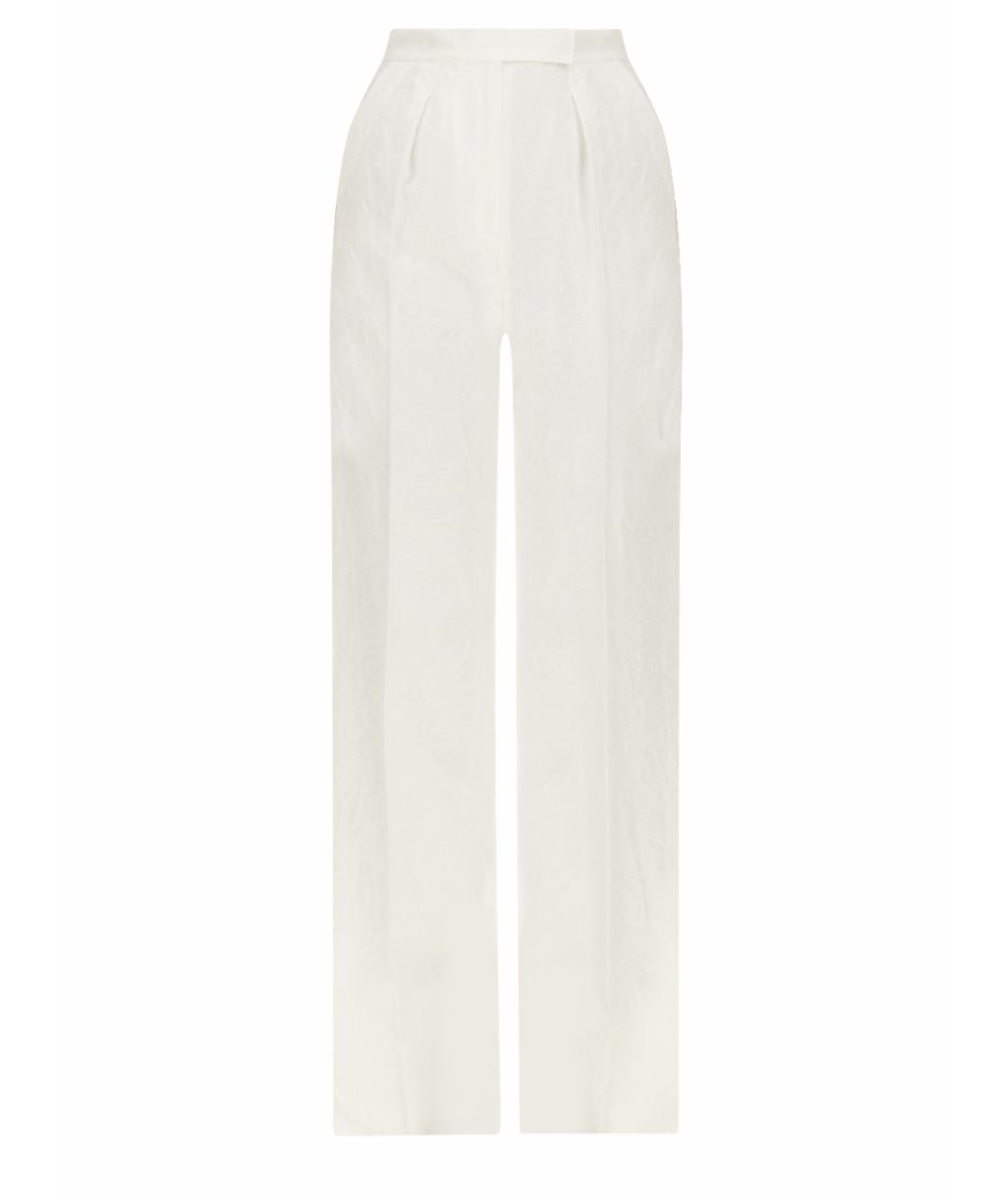 MAX MARA Белые ацетатные прямые брюки, фото 1