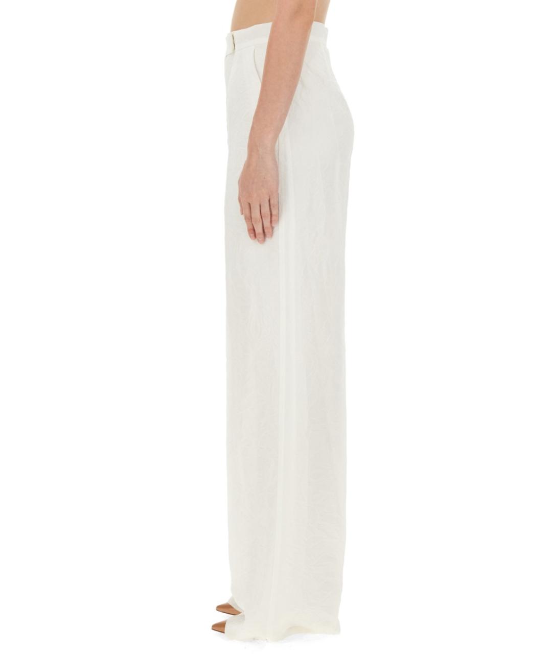 MAX MARA Белые ацетатные прямые брюки, фото 4