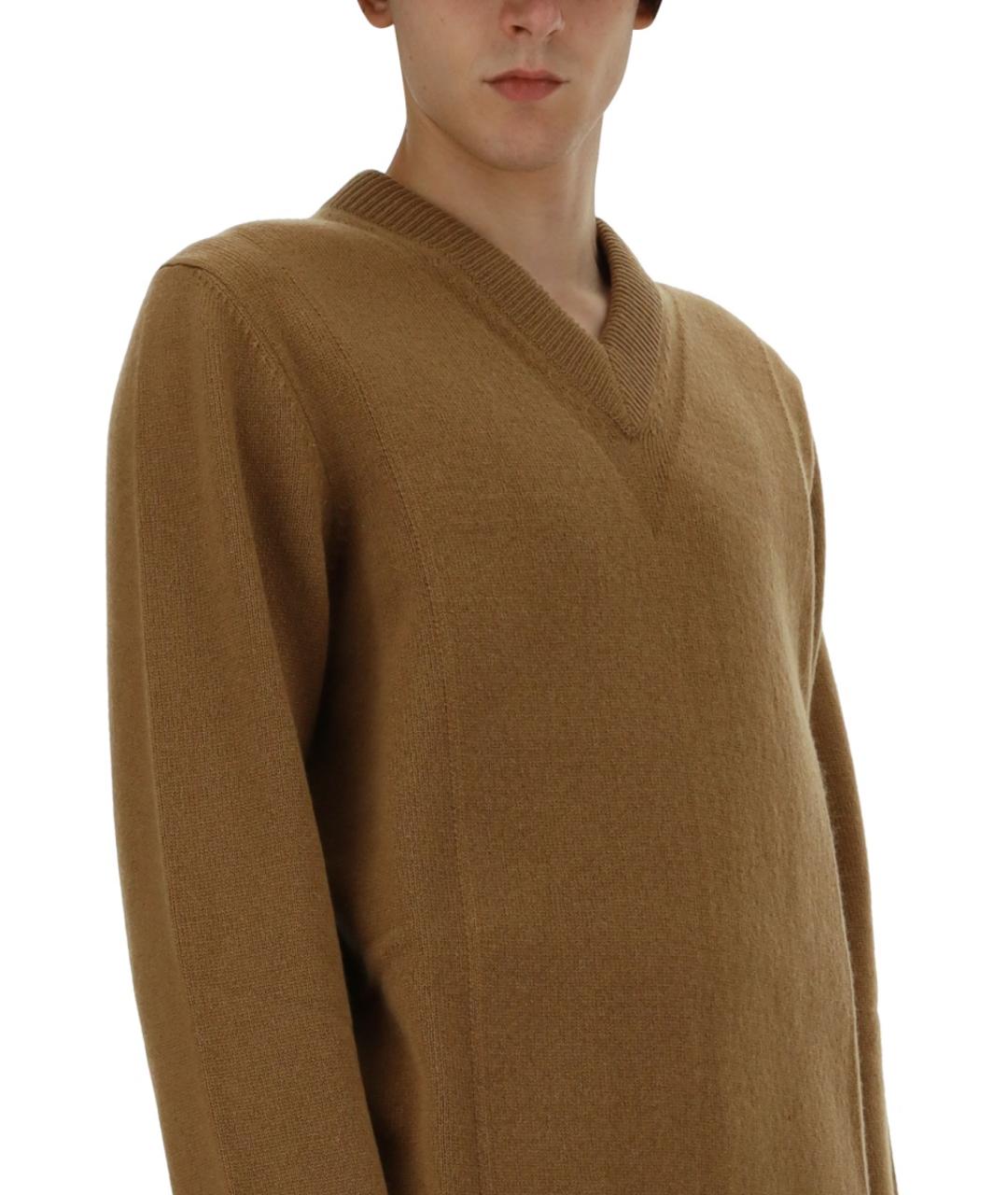 JIL SANDER Бежевый шерстяной джемпер / свитер, фото 5