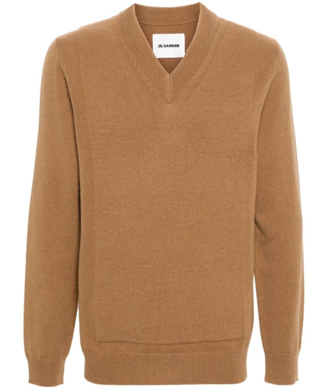JIL SANDER Бежевый шерстяной джемпер / свитер, фото 1