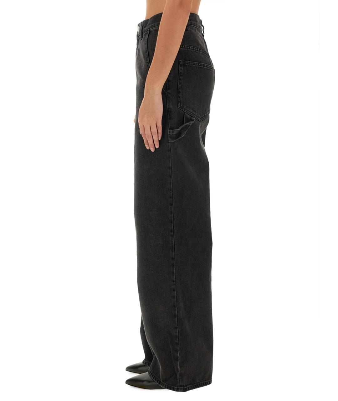 ISABEL MARANT ETOILE Черные хлопковые прямые джинсы, фото 5