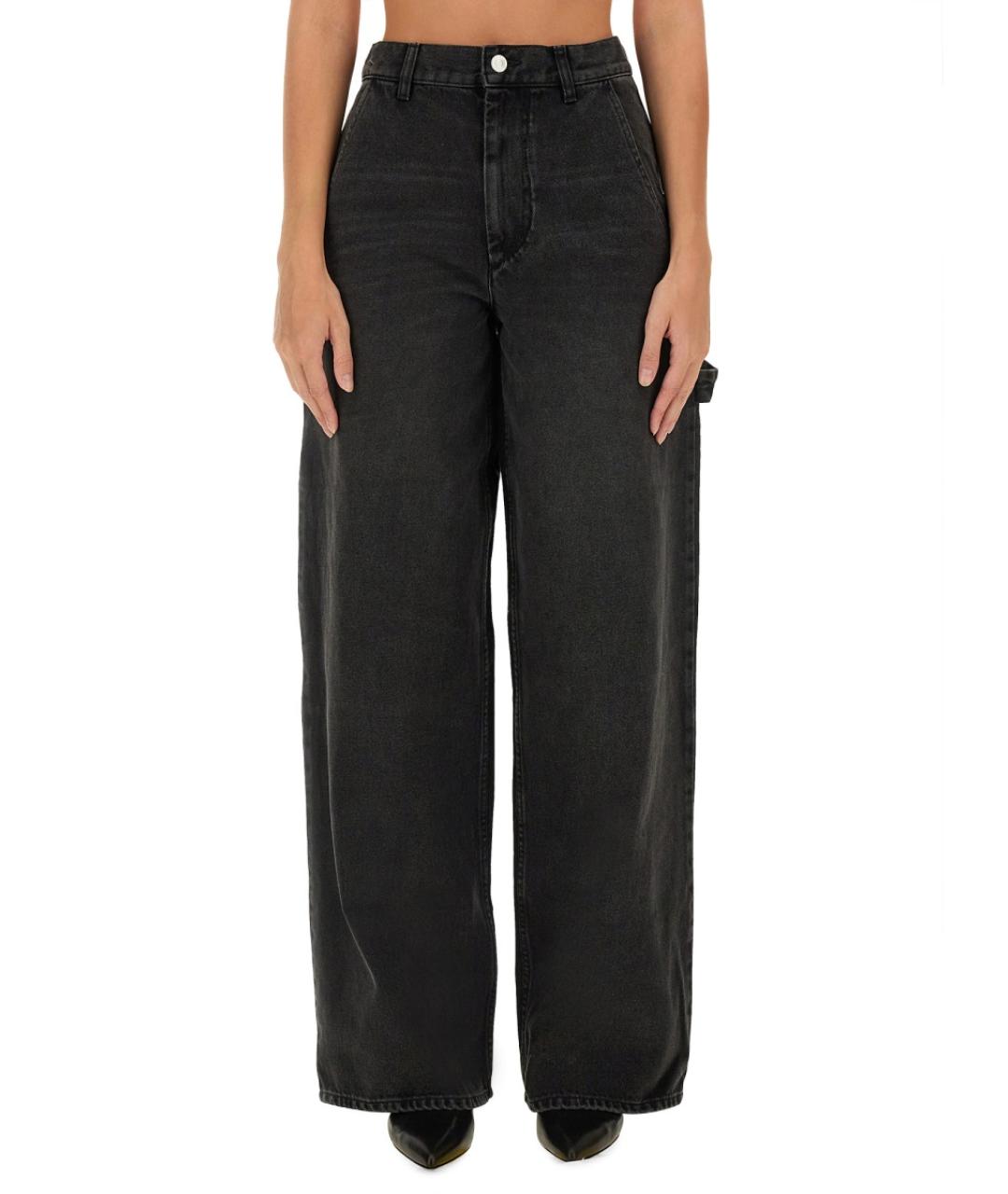 ISABEL MARANT ETOILE Черные хлопковые прямые джинсы, фото 2