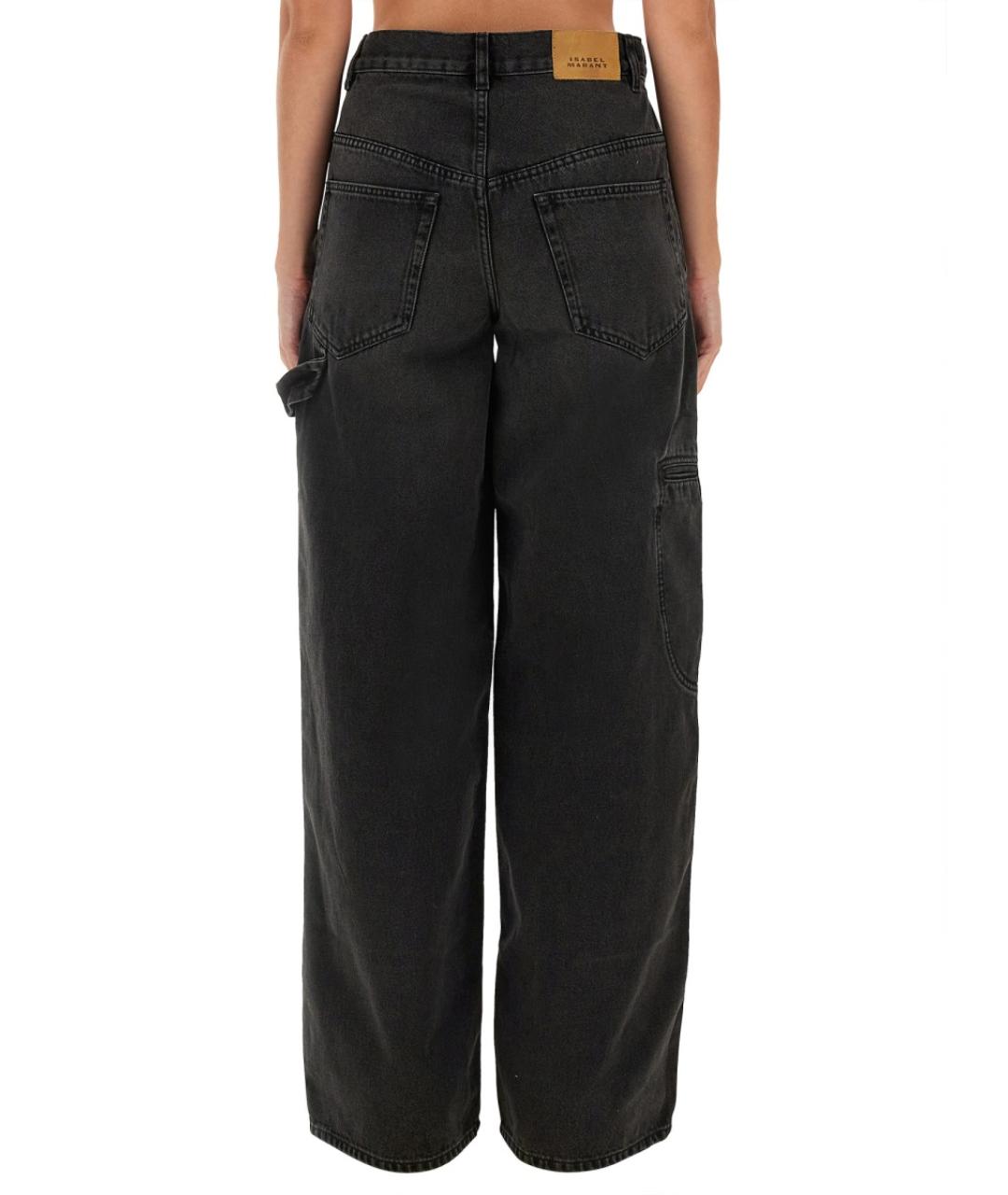 ISABEL MARANT ETOILE Черные хлопковые прямые джинсы, фото 4