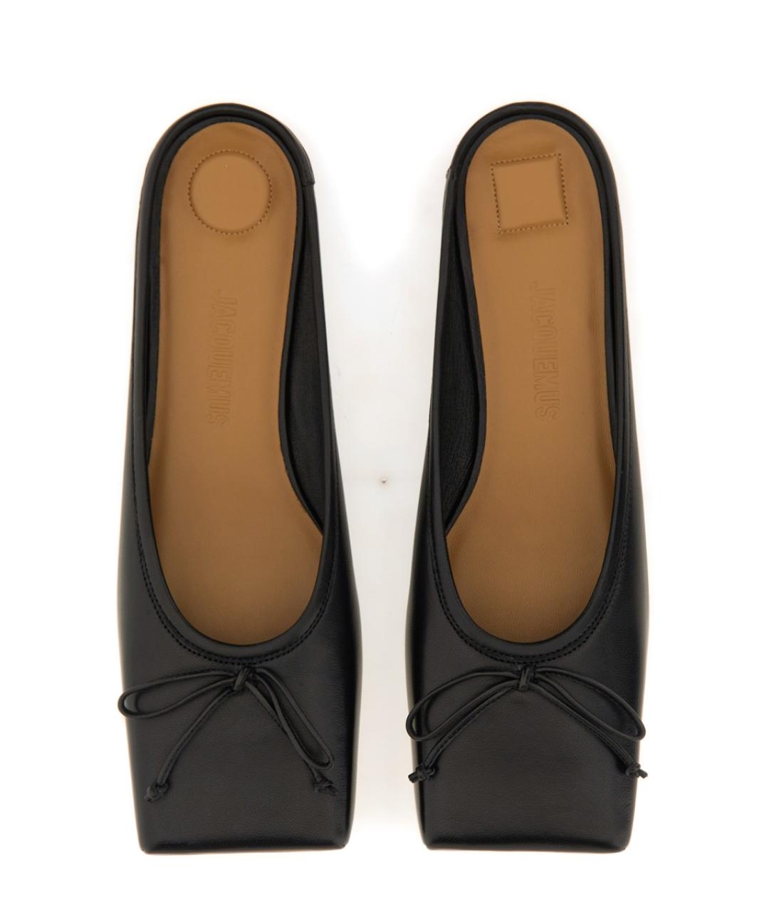JACQUEMUS Черные кожаные мюли, фото 6