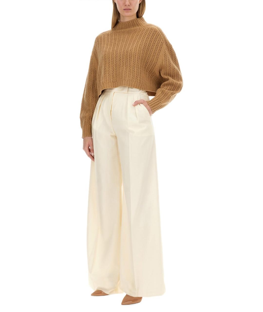 MAX MARA Бежевый шерстяной джемпер / свитер, фото 3