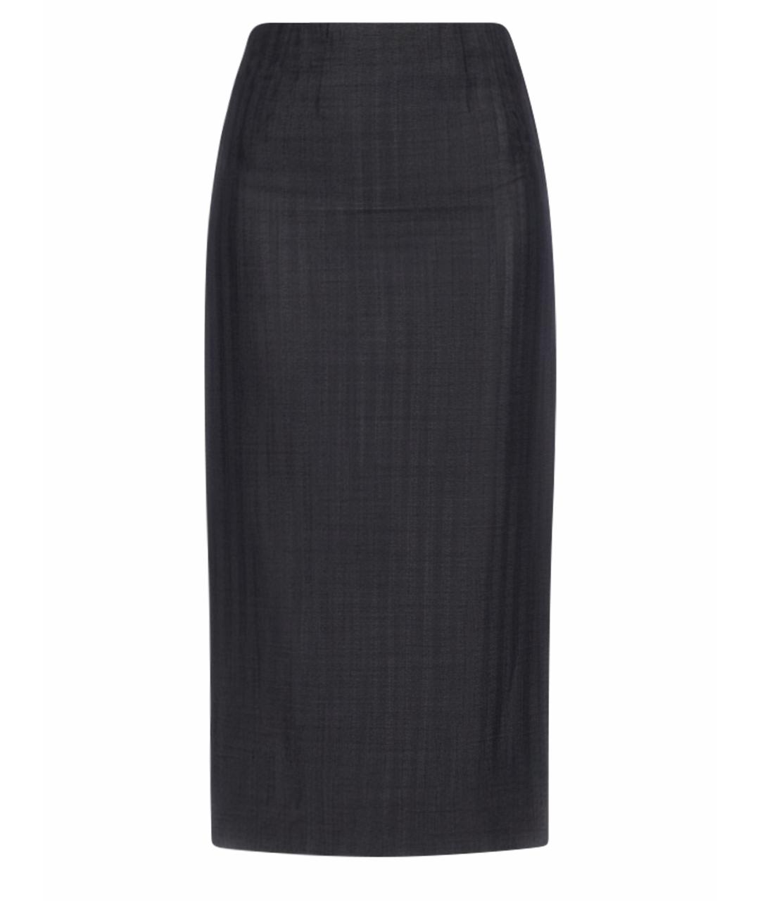 ETRO Серая шерстяная юбка миди, фото 1