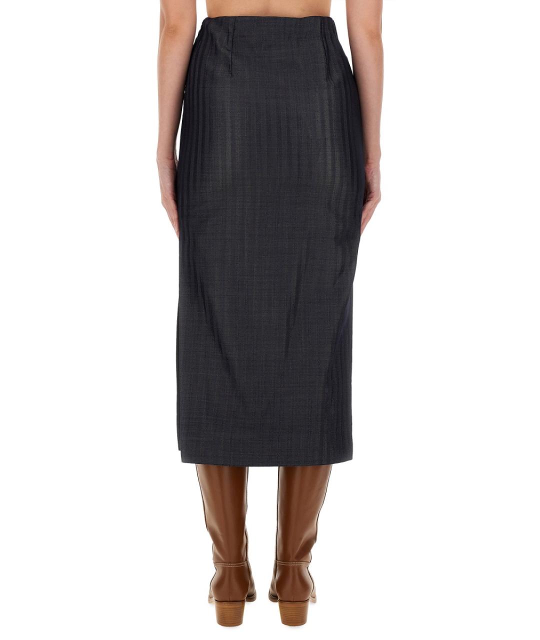 ETRO Серая шерстяная юбка миди, фото 3