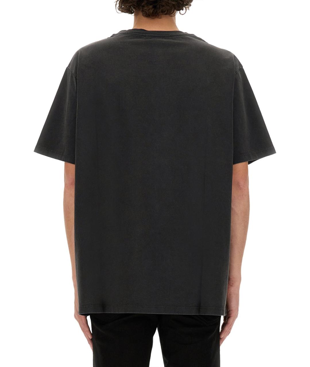 BALMAIN Черная хлопковая футболка, фото 4