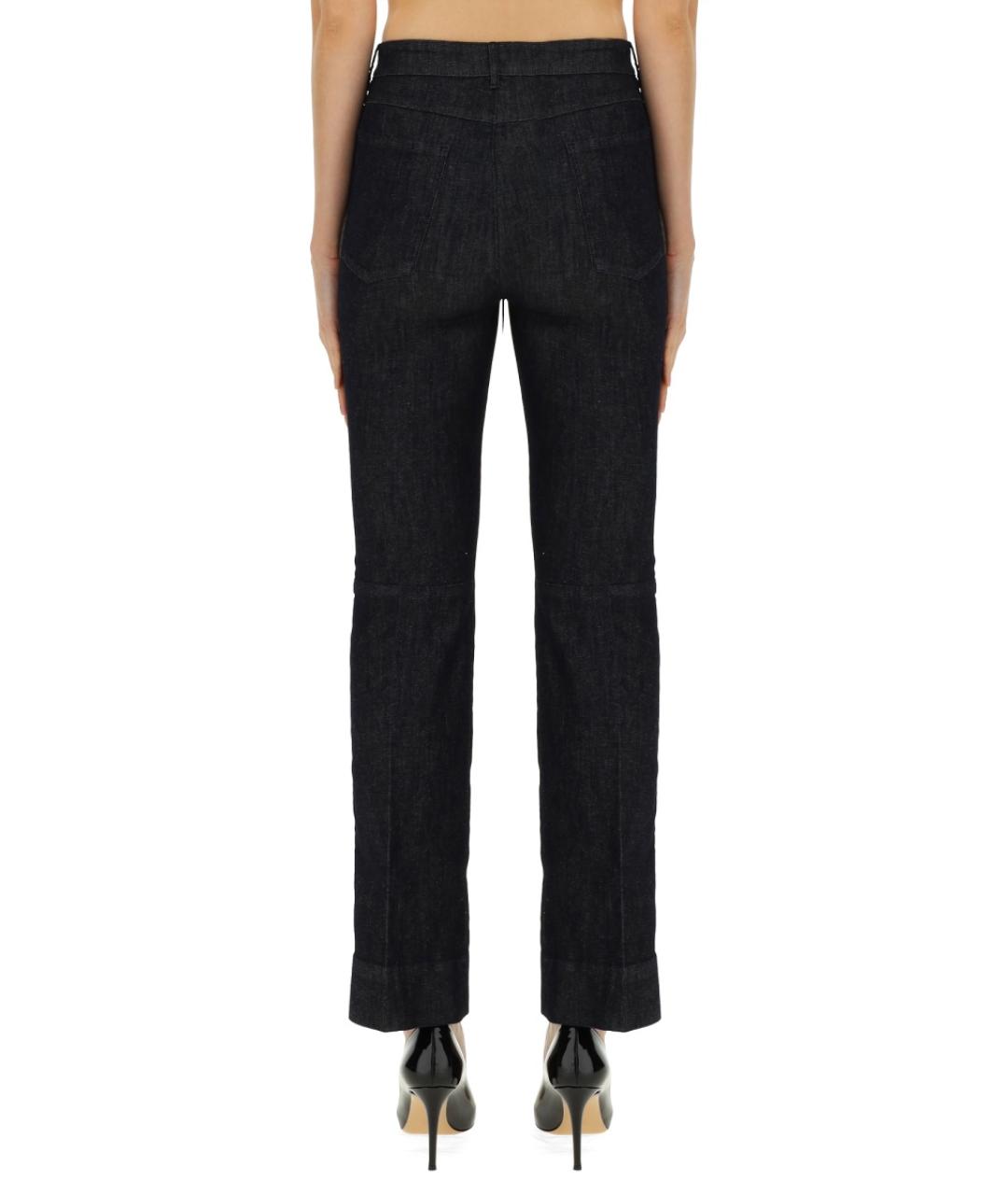 'S MAX MARA Синие хлопковые прямые брюки, фото 4