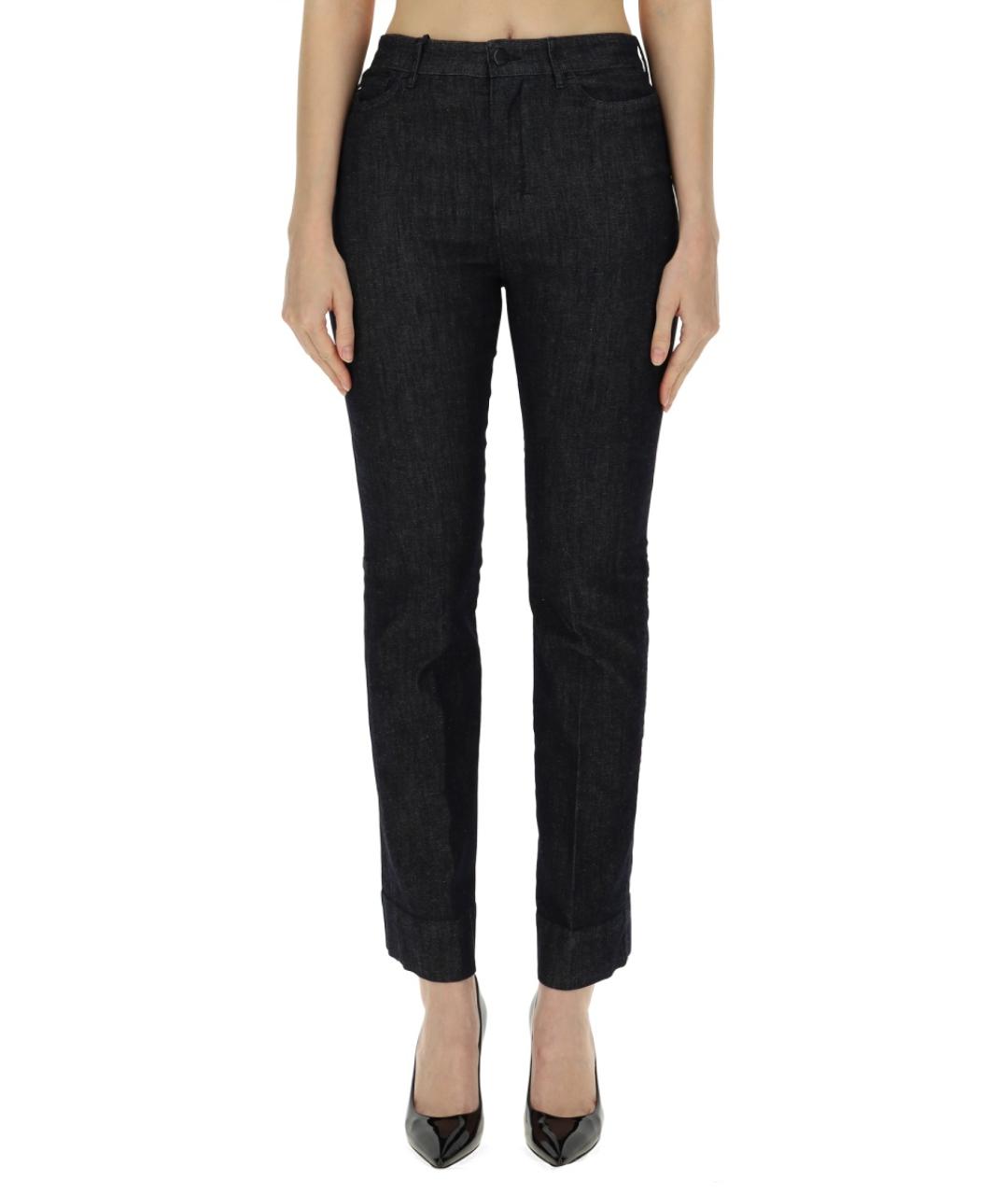 'S MAX MARA Синие хлопковые прямые брюки, фото 5