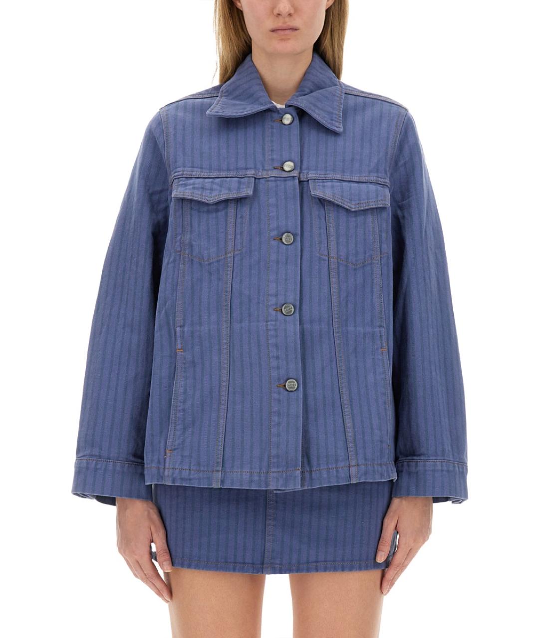 GANNI Синяя хлопковая куртка, фото 2