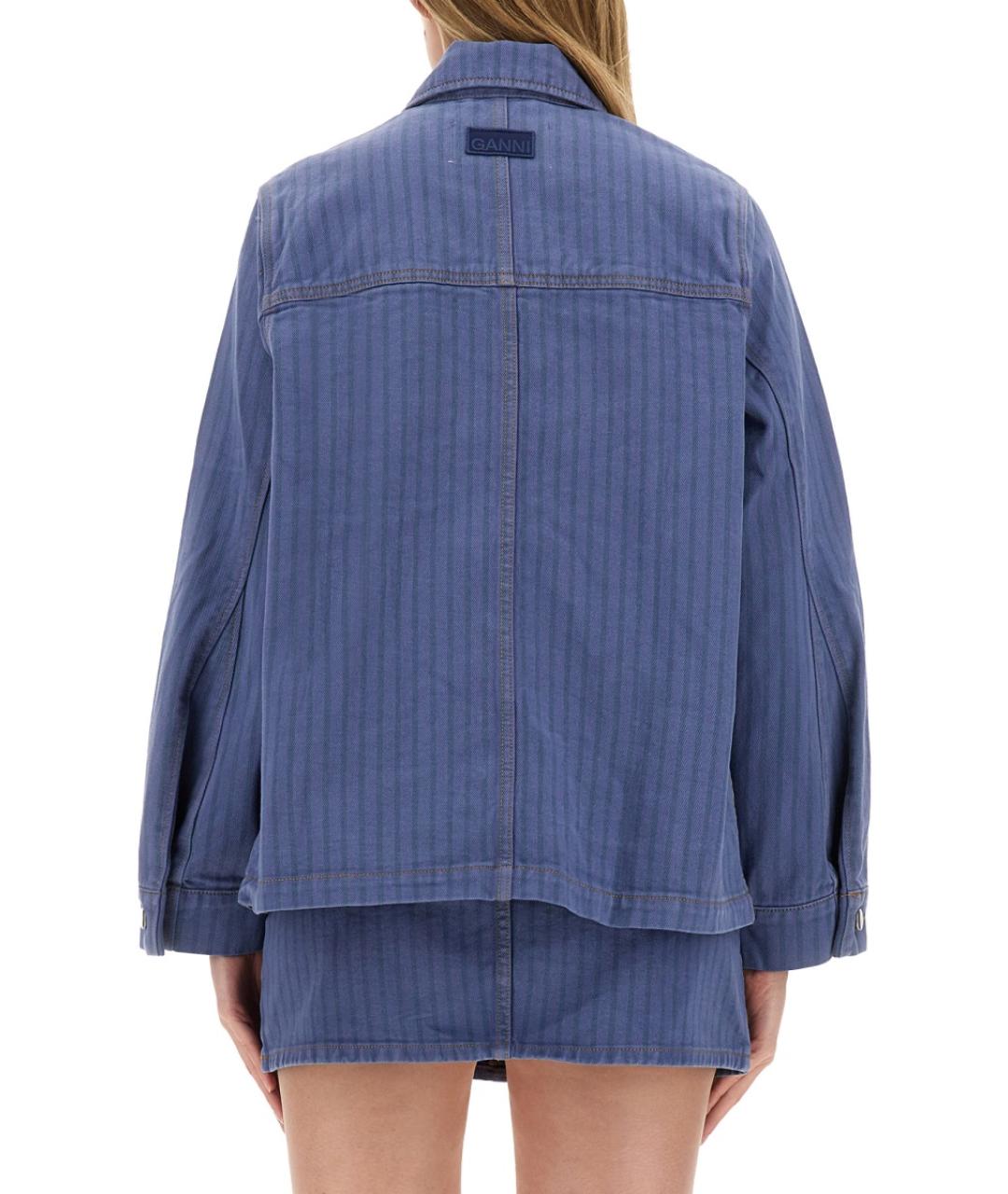 GANNI Синяя хлопковая куртка, фото 4
