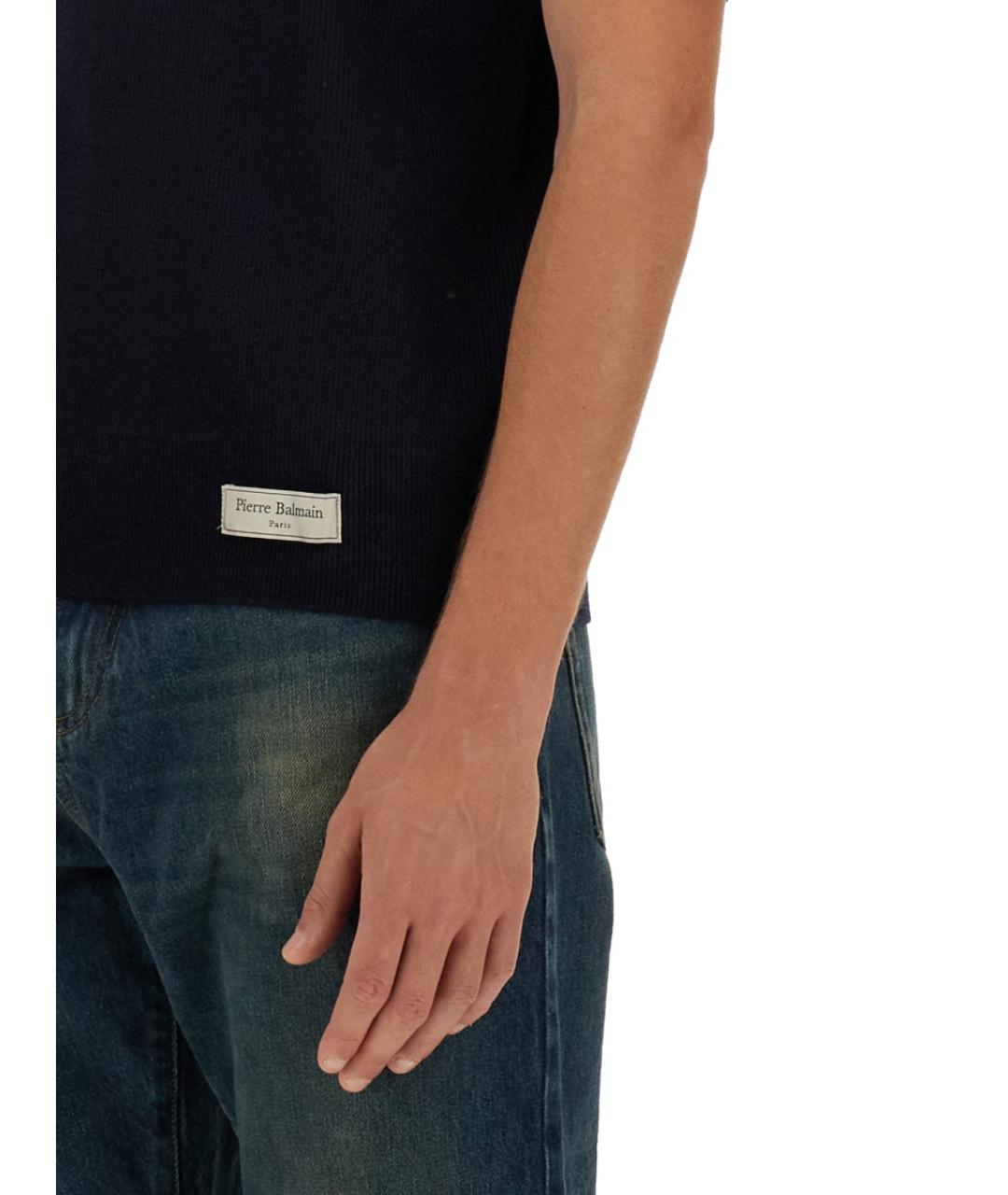 BALMAIN Синее поло с коротким рукавом, фото 4