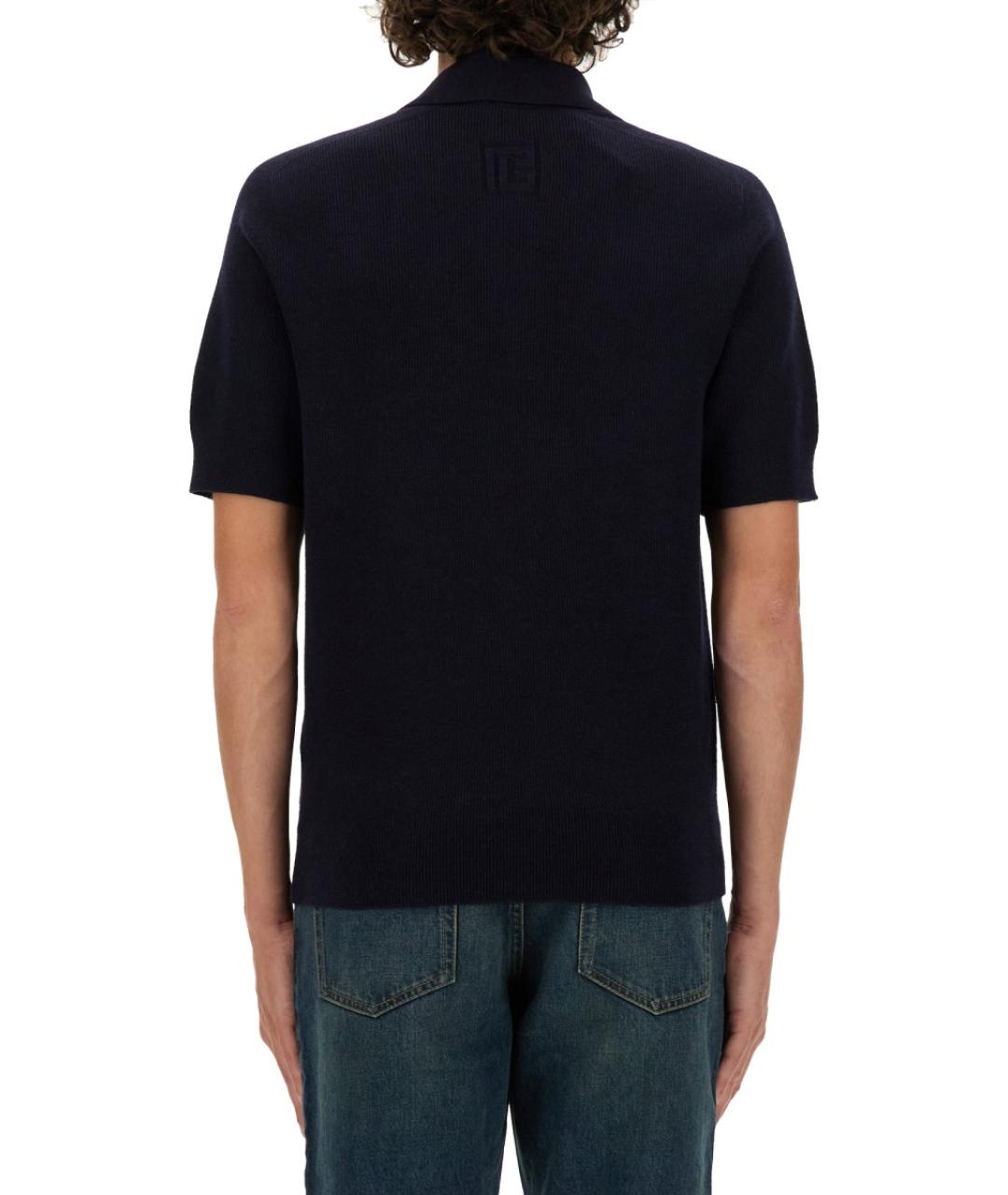 BALMAIN Синее поло с коротким рукавом, фото 3