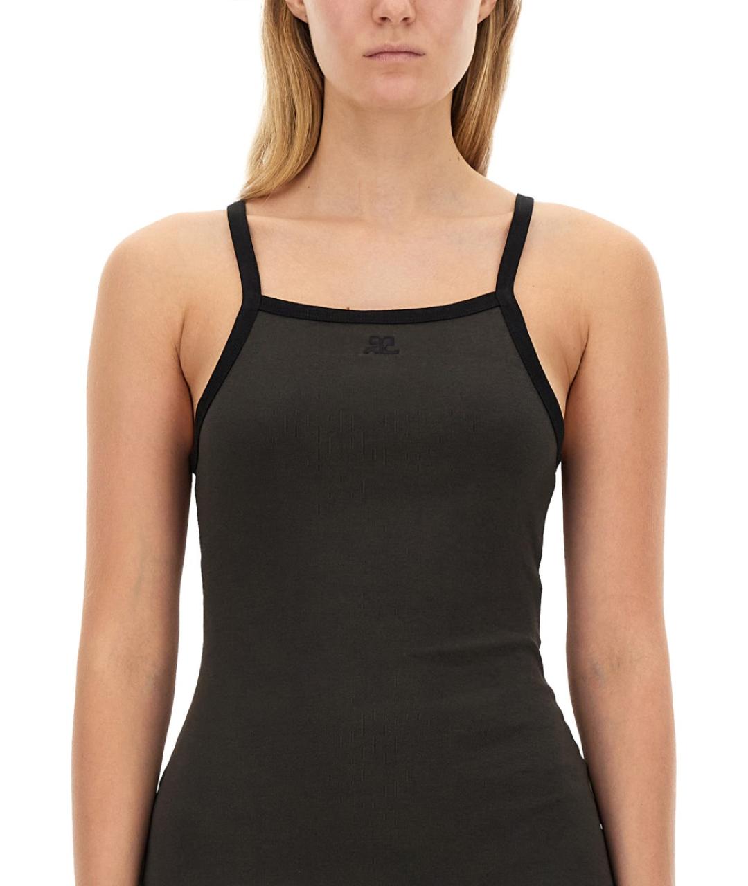 COURREGES Черное хлопковое повседневное платье, фото 5