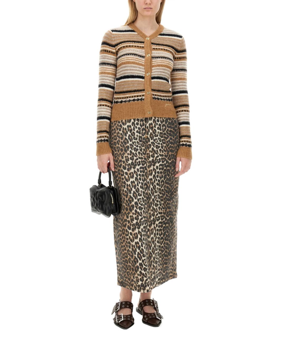 GANNI Бежевый шерстяной кардиган, фото 3