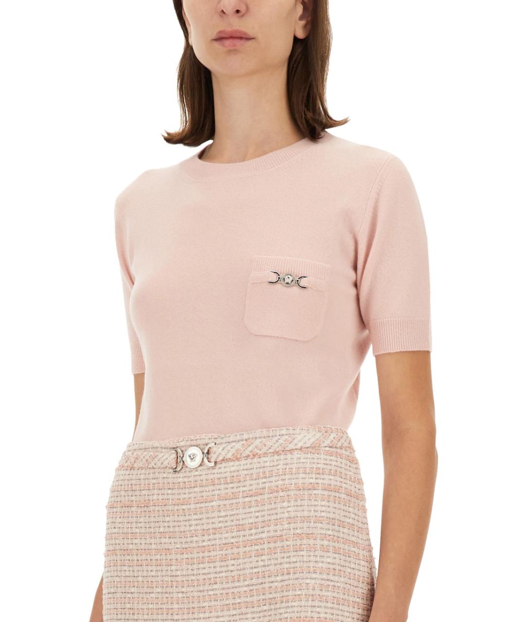 VERSACE Розовый шерстяной джемпер / свитер, фото 5