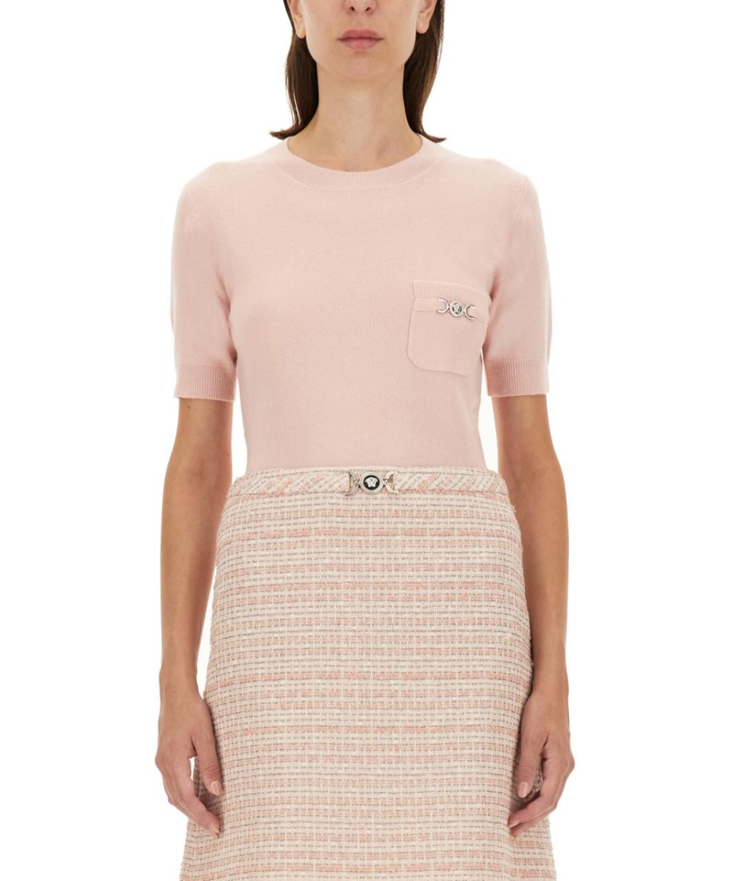 VERSACE Розовый шерстяной джемпер / свитер, фото 2