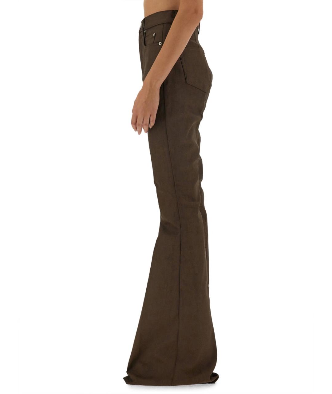 RICK OWENS Коричневые хлопковые прямые джинсы, фото 4